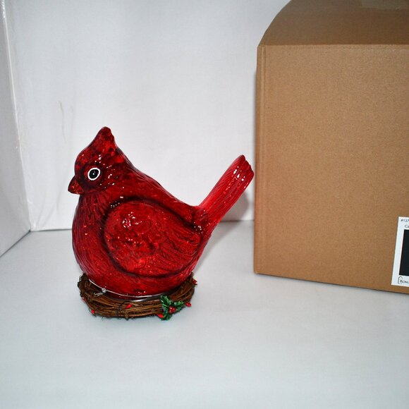 Roman Lighted Swirl Cardinal Figurine #137130 NWT - Picture 2 of 7